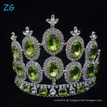 Luxuriöse Hochzeit Tiara mit Peridot grün Kristall Schönheitswettbewerb Kronen